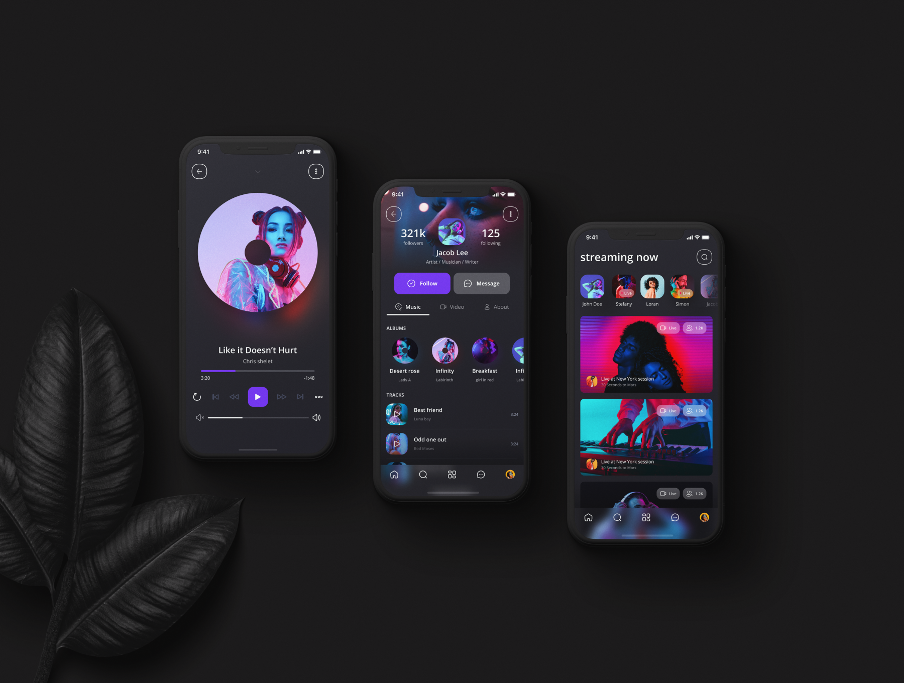 音乐应用UI工具包 Music app UI Kit figma格式-UI/UX-到位啦UI
